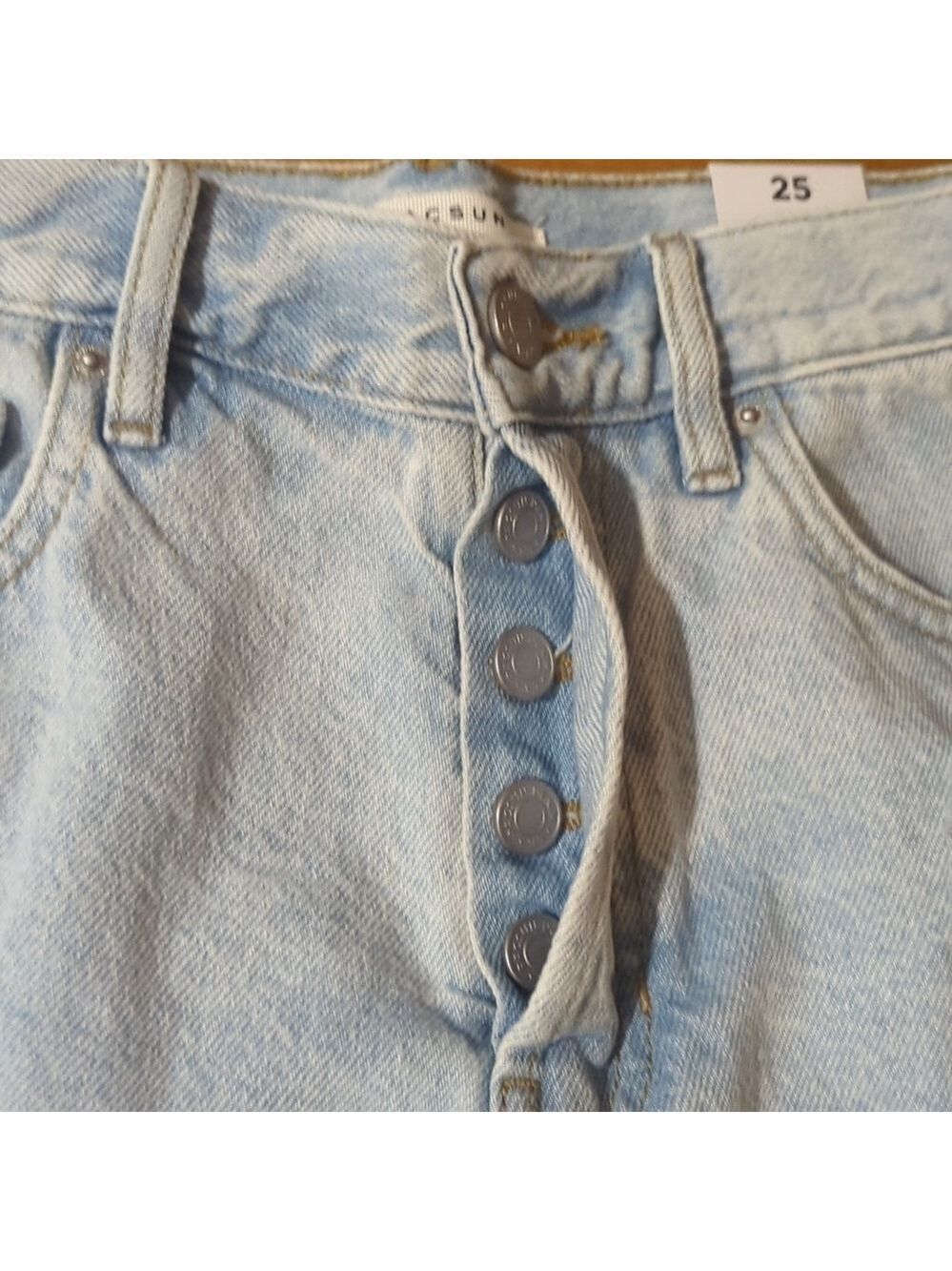 PacSun High Rise Jean Shorts Button Fly Size 25 - Picture 6 of 12